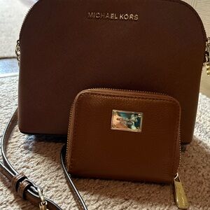 Michael Kors Chocolate Brown Crossbody Bag and Wallet